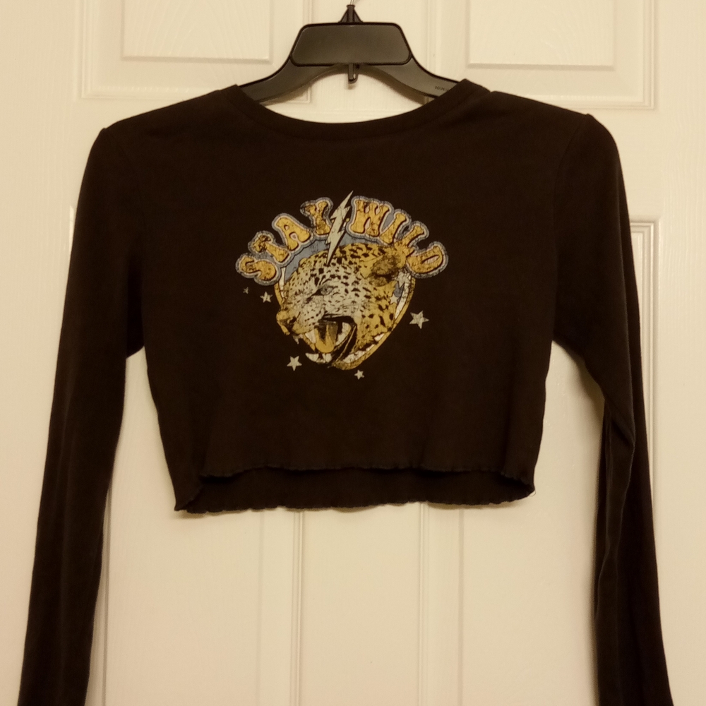 Stay Wild Black Cropped Top